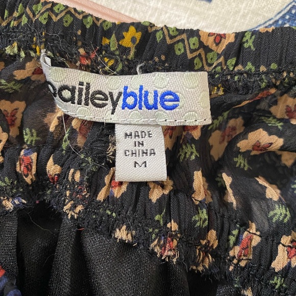 Bailey Blue Deep V Neck and Back Dress Size Medium - Picture 3 of 4